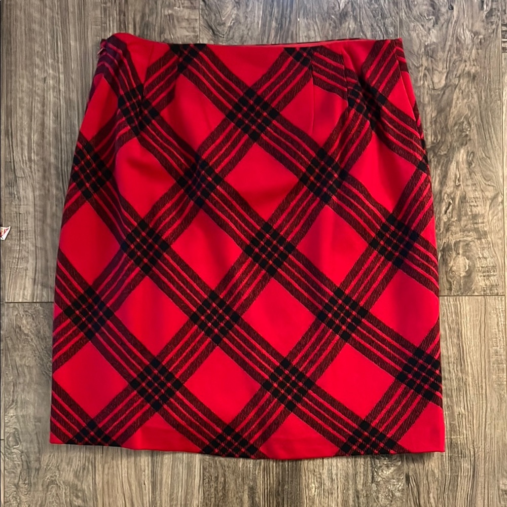 Talbots Red Knee-Length Pencil Skirt